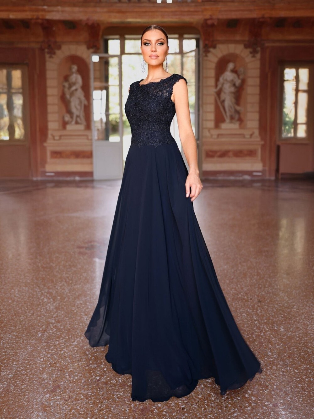 Alyce Paris Navy Lace Chiffon Evening Gown Dress NWT Size 20 Mother of Bride